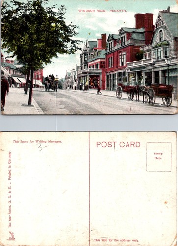 Windsor road penarth postcard - road,